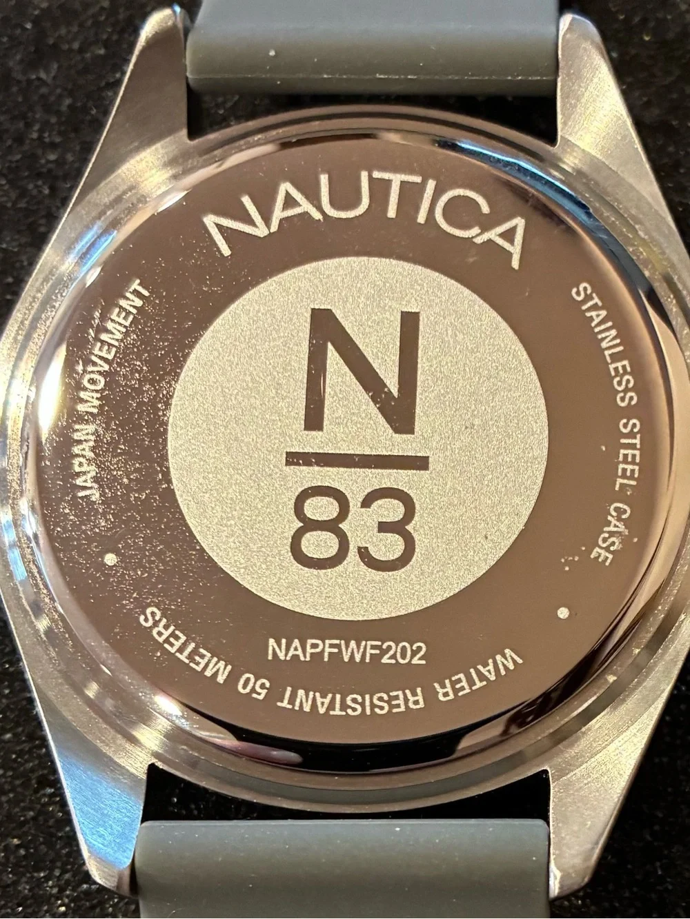 Nautica N83 NAPFWF202 Men's Gray Silicone Strap Sport Watch Like New in Box